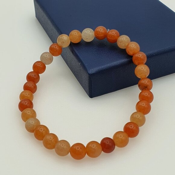 Sunset Orange Aventurine Bracelet – Energy & Creativity, AZFA1044 - Picture 1 of 12